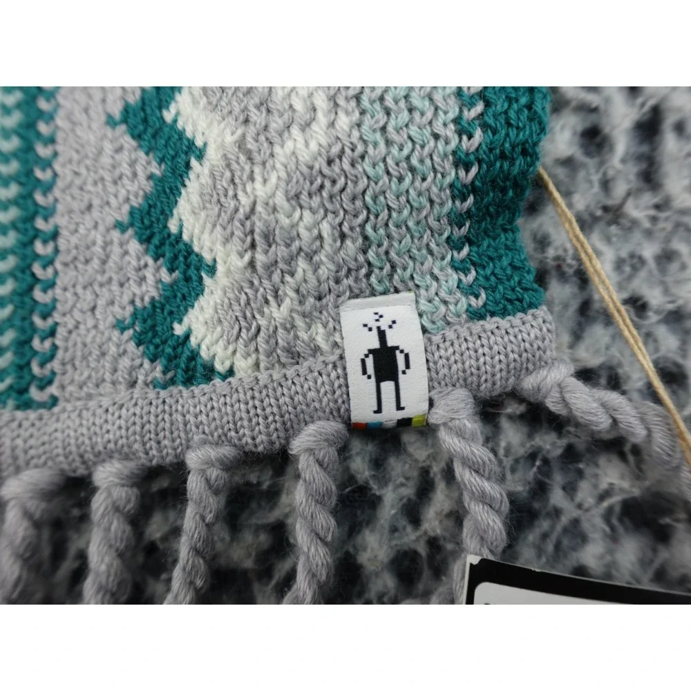 Smartwool Pine Lake Chevron‎ Scarf Light Gray Heather Merino Wool NWT
